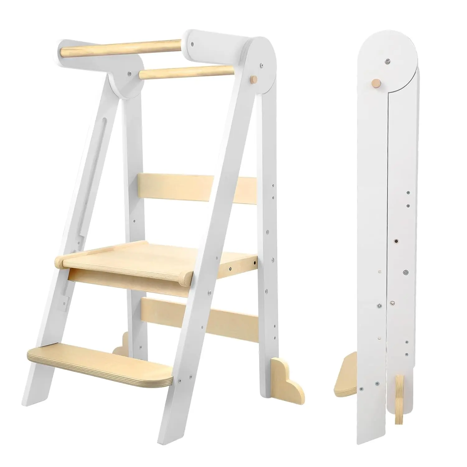 Toddler Kitchen Tower, Kitchen Stool Helper, Standing Tower with 3 Adjustable Heights, Suitable Age for 1.5-6 Yea