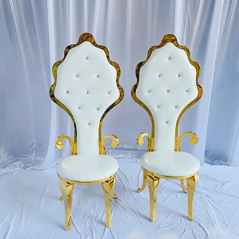 Silla de ocio, sofá, silla ligera de lujo de acero inoxidable, silla de boda de titanio, Hotel, banquete de boda, evento de novia y novio