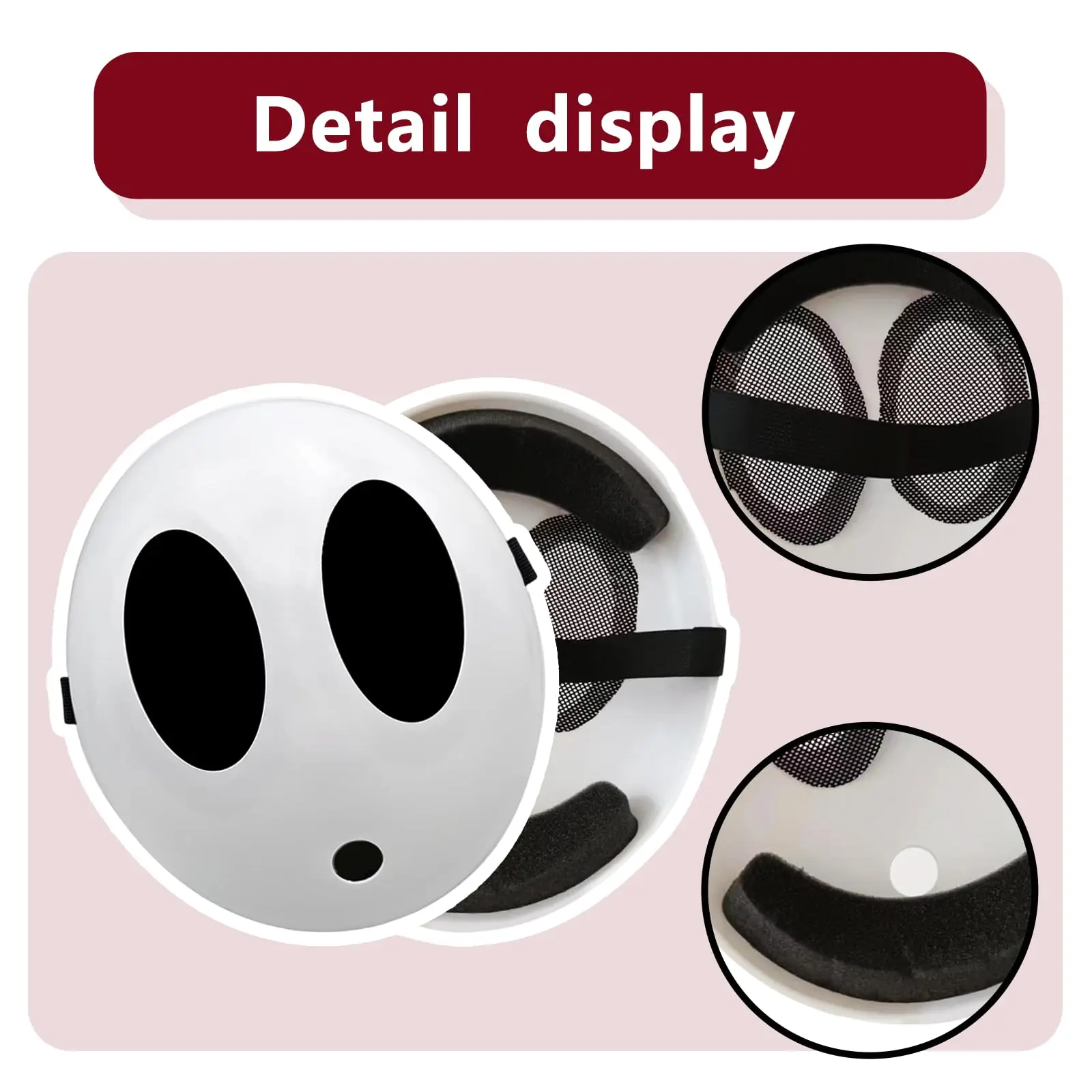 Masque de gars timide, masques d'anime d'halloween, Costume drôle de gars timide pour hommes, masque complet blanc, accessoires de Cosplay