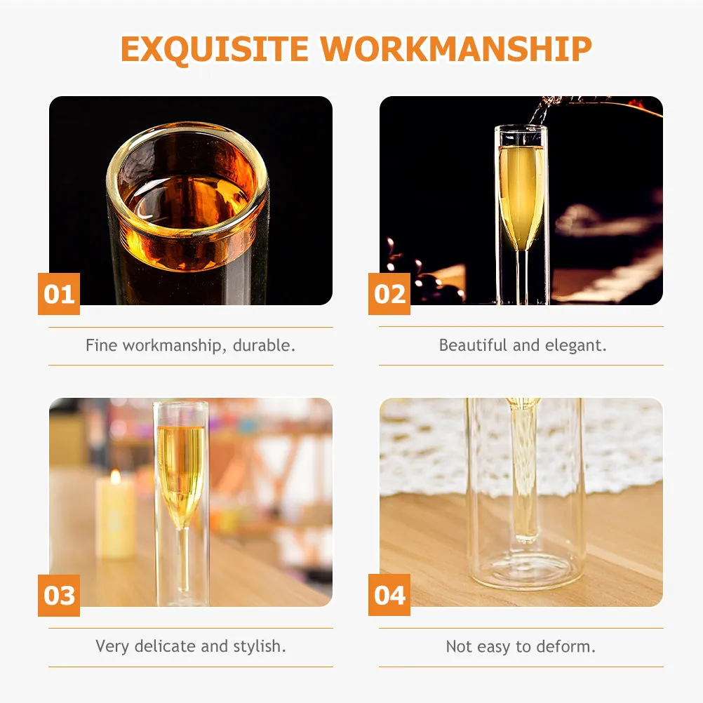 

Набор из 2 двухслойных бокалов без ножки, 100 мл, элегантные, тонкой работы, для бара и дома