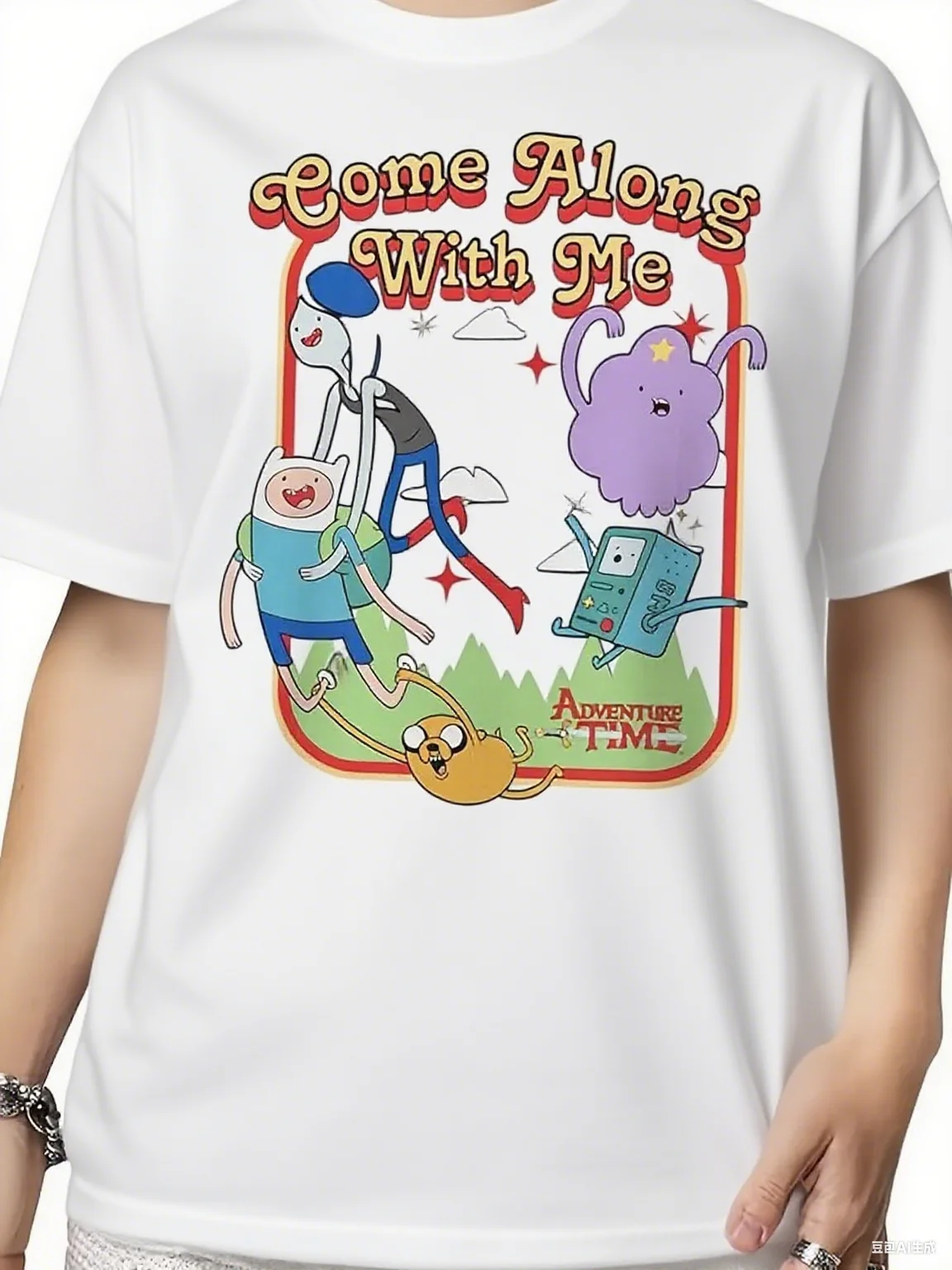 

Adventure Time “Come Along with Me” Pure Cotton T - Shirt Classic Cartoon Characters Print Nostalgic & Stylish Arrival Tee S-4XL