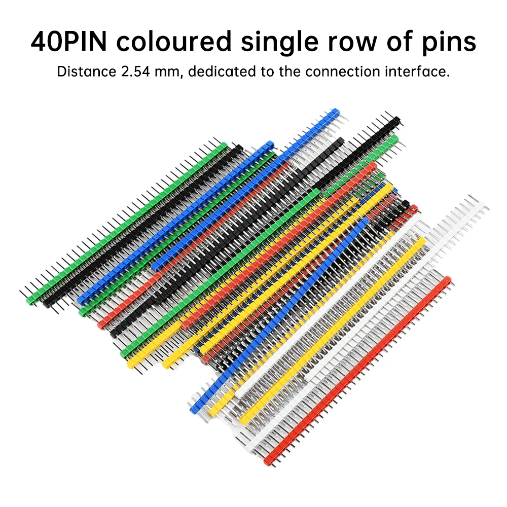 30PCS 1X40Pin Breakable Pin Header 2.54mm Single Row Male Header Connector Kit PCB Pin Strip for Arduino
