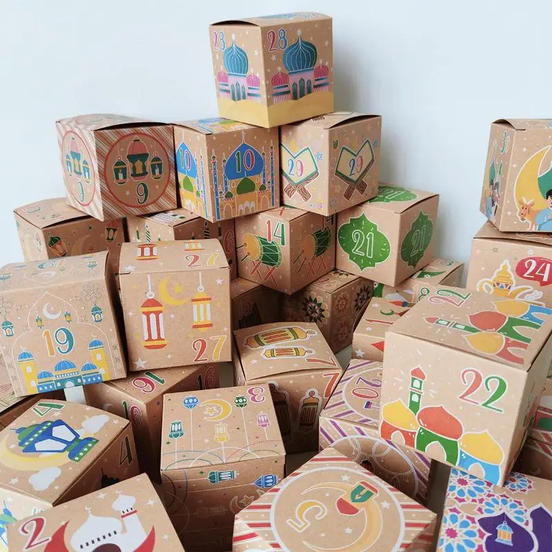 Eid Advent Calendars For Kids Eid Themed Number Boxes 30 Day Advent Calendars Eid Calendar Block Set Eid Candy Boxes For