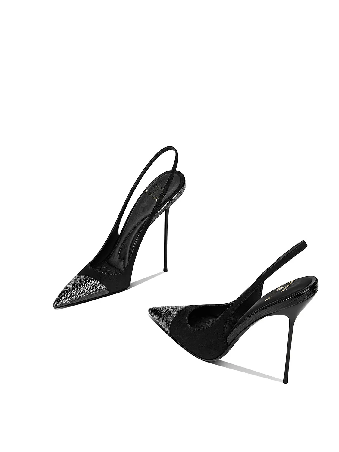 

Splicing classic and versatile black pointed thin heel high-heeled shoes for women, new gentle and comfortable toe shoes sandals