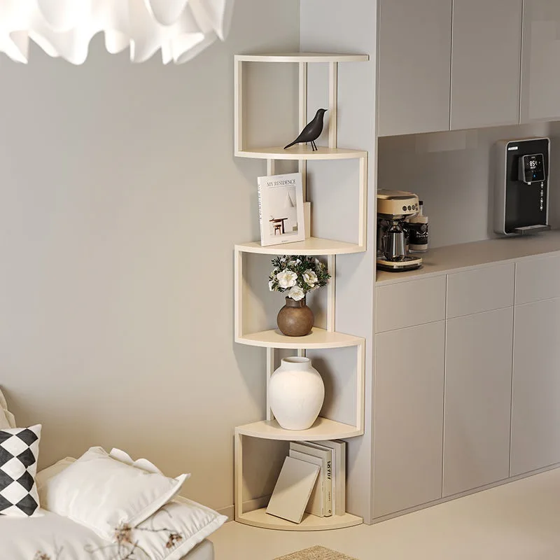 

Living room vertical corner bookshelf simple household wrought iron floor shelf multi-layer storage bookcase