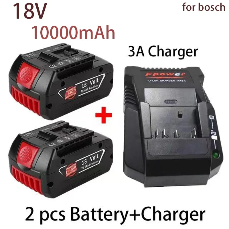 

Bosch18V10Ah Rechargeable lithium-ion battery for Bosch electric drilling rig BAT609 BAT609G BAT618 BAT618 G BAT614+1pcs charger