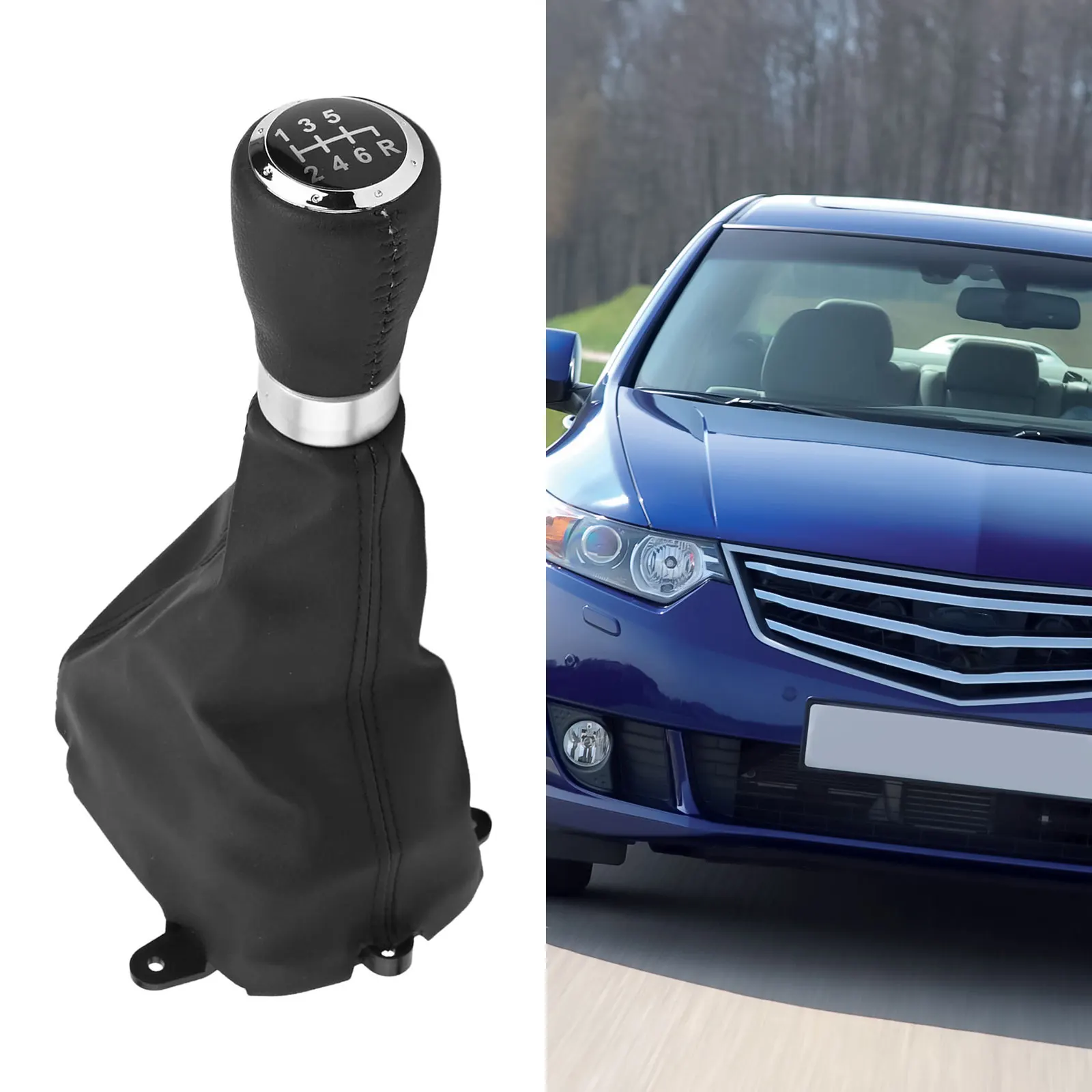 

Automatic Transmission 6 Speed Knob ABS And PU Leather Easy Installation Process Enhanced Driving Experience 6 Speed