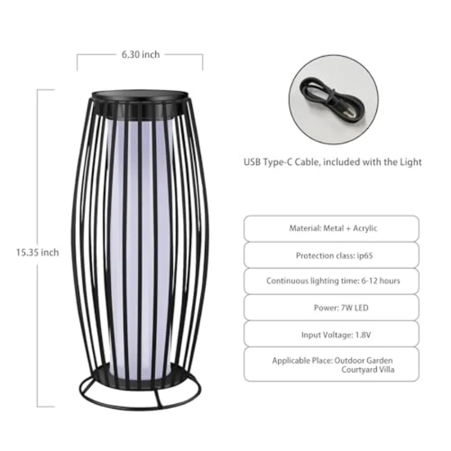 Solar Outdoor Floor Lamp Flickering Flame Solar Outdoor Light Solar Lanterns Outdoor Waterproof Auto On/Off Solar Lantern for P view 6