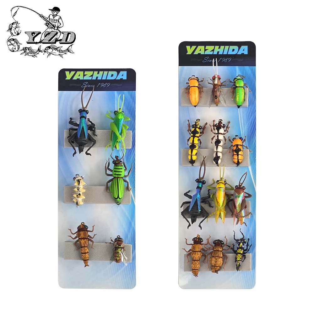Fishing Tool Fly Fishing Set Realistic Bumblebee Grasshopper and Other Insect Combination Fish Bait, Fishing for Trout, Sea Bass