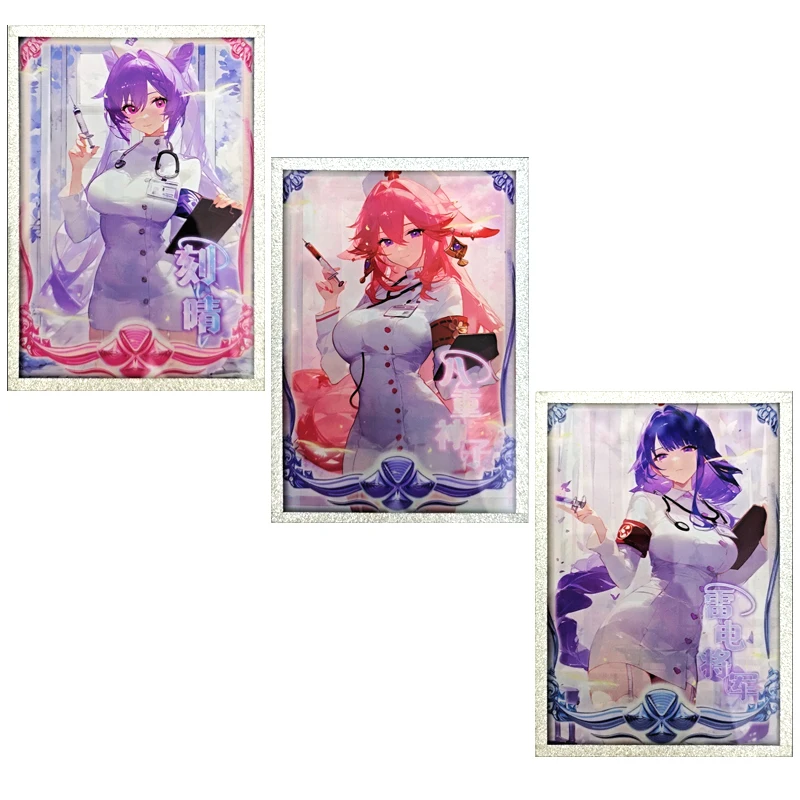 

Goddess Story Genshin Impact Anime Raiden Shogun Yae Miko Cartoon Characters Acrylic Collection Flash Card Christmas Gift