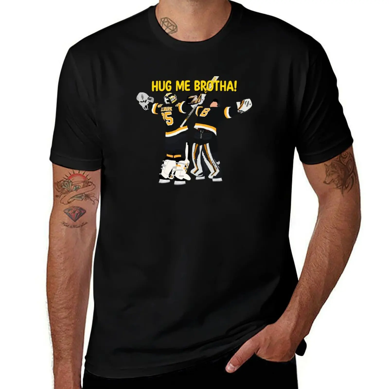 Hug Me Brotha! Jeremy Swayman and Linus Ullmark Hug T-Shirt Classic Basic Casual T-Shirt