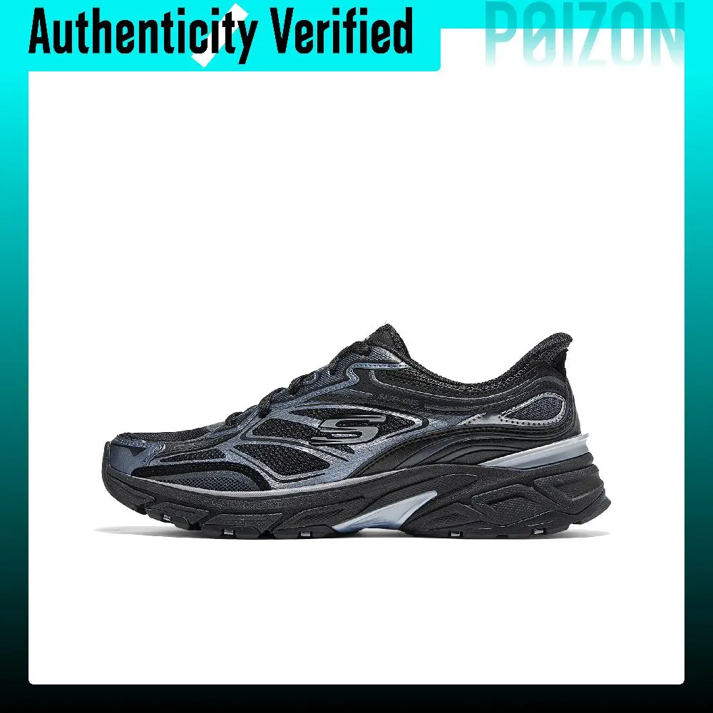 Skechers SILVER WING Abrasion Resistant Lightweight Height Increasing Low top Chunky Sneakers Women's Black 150710-BLK