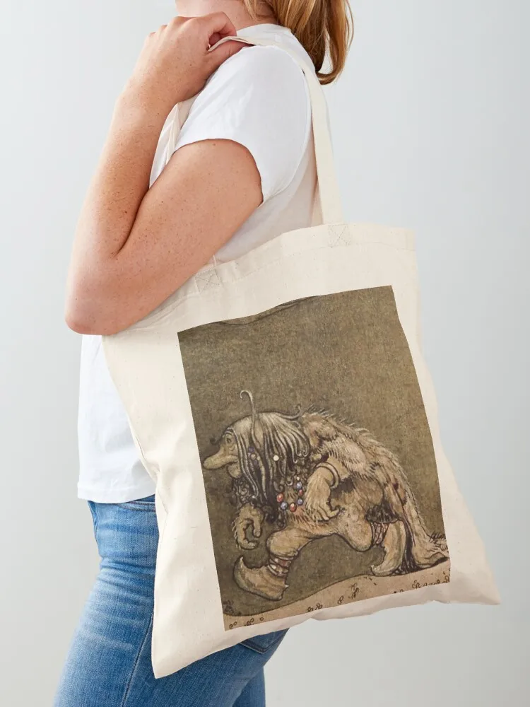 “Farm Troll” Watercolor by John Bauer Tote Bag shopping bag logo tote bag Candy bags shopping