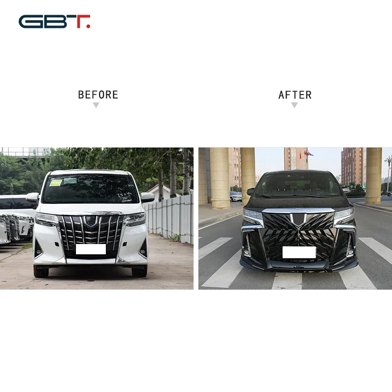 GBT Modification Part auto tuning parts for to yo ta alphard facelift for 30 wald bodykit grille for toyota alphard bodykit