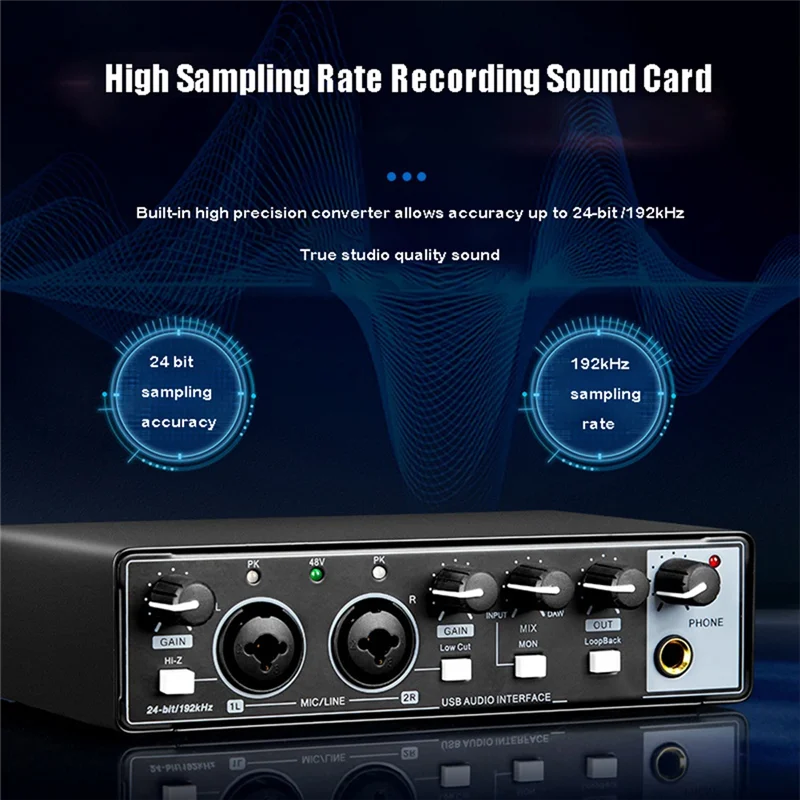 

AB25-Computer Audio Sound Card Monitor Electric Guitar Recording For Live Broadcast Studio Computer Audio Equipment