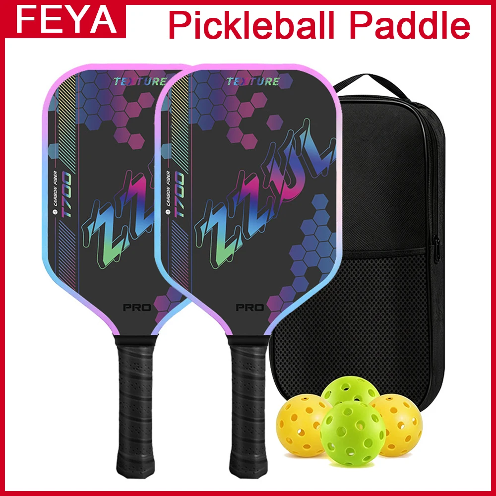 Punk Purple Black T700 Matte Carbon Fiber Pickleball Paddle High‑Density PP Honeycomb Core Anti‑Slip Handle for Outdoor Sports
