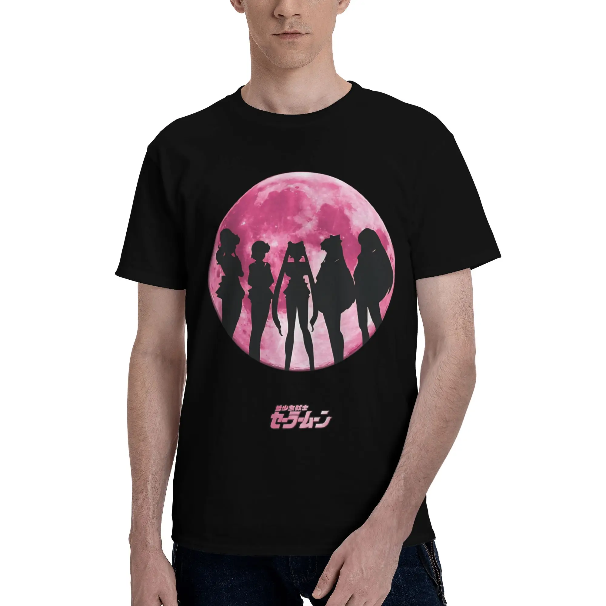The guardians girls   Novelty 100% Cotton T-Shirt Bandai Sailor Moon Tees Tops For Men