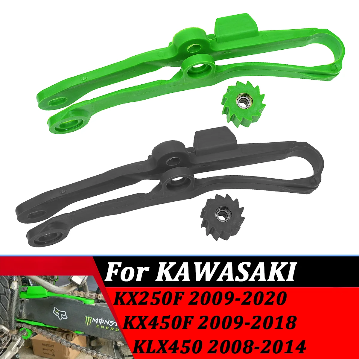 

Motorcycle Chain Slider Guide Swingarm Roller For KAWASAKI KX250F KX450F KX 250F 450F KLX450 KLX 450 CC 2008-2017 2018 2019 2020