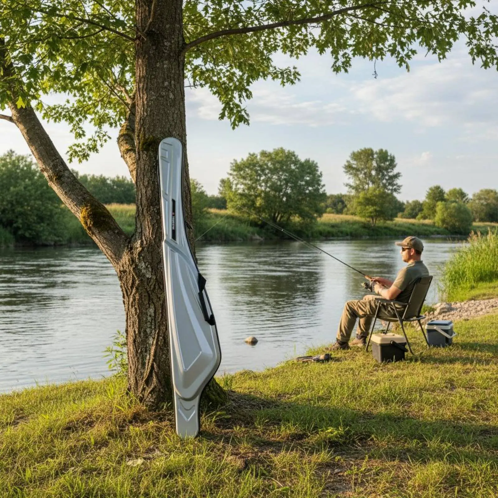 

Hard Shell Rod Bag Sturdy Waterproof Fishing Rod Case Outdoor Gear Storage for Travel
