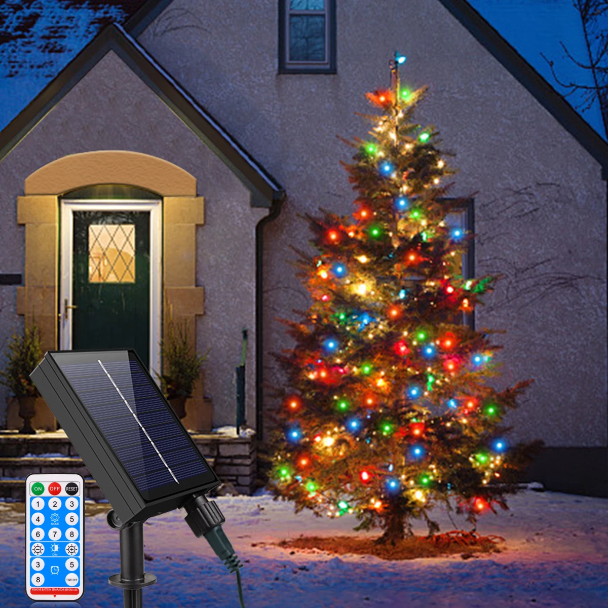 Outdoor Solar String Light IP65 Waterproof , 24V LED Fairy Lights with Remote Control 8 Modes,for Garden Wedding Camping Decor