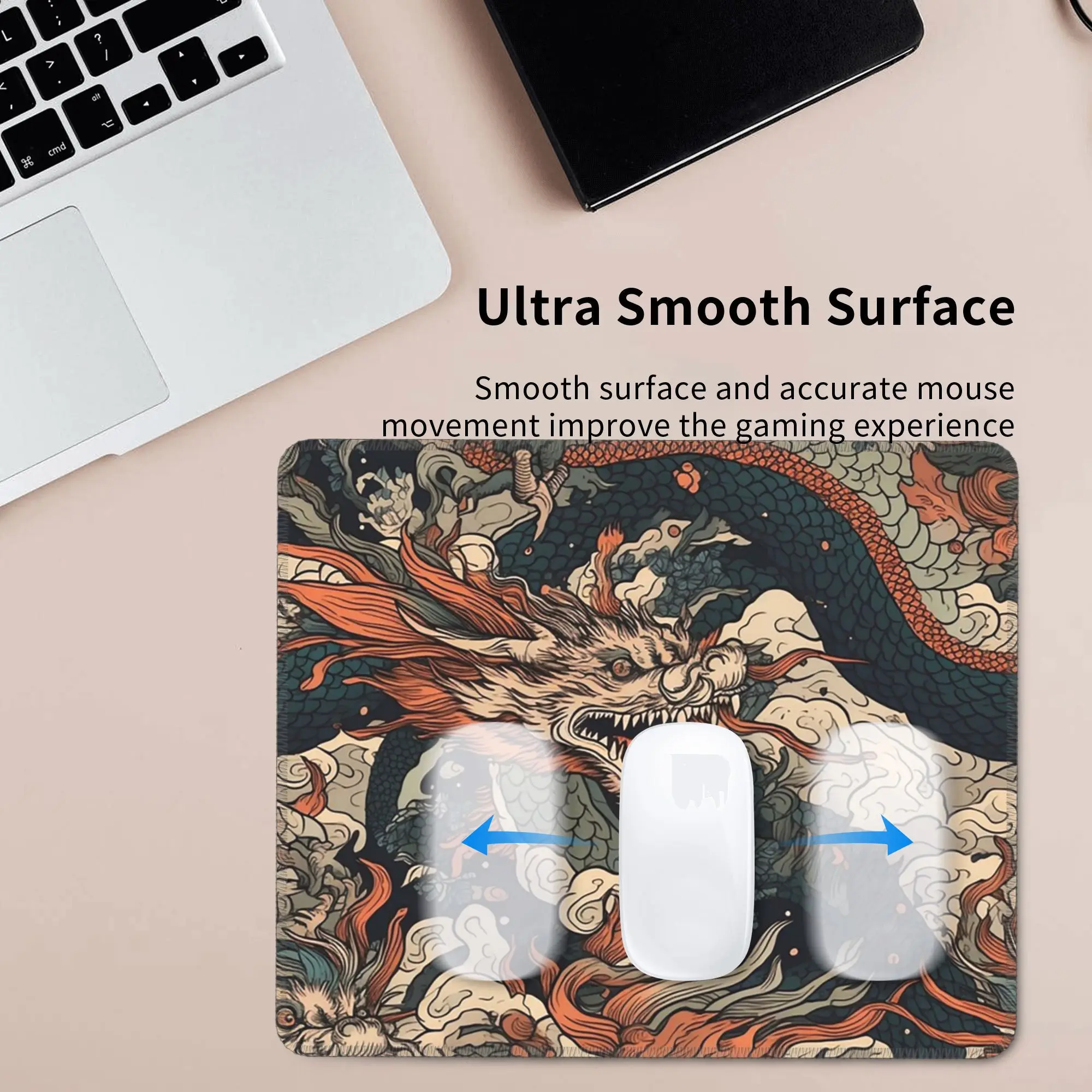 ドラゴンパターンシームレスマウスパッドコンピュータキーボードマウスマットゲーム PC ラップトップデスクマットオフィスアクセサリーテーブルマット