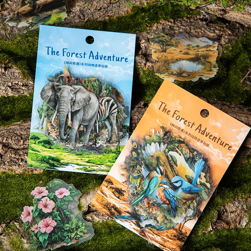 

Mr Paper 80 шт./пакет, лесной счетчик, серия, наклейки с изображением животных, материал для справочника, сделай сам, скрапбук, книжка с картинками, карточный календарь