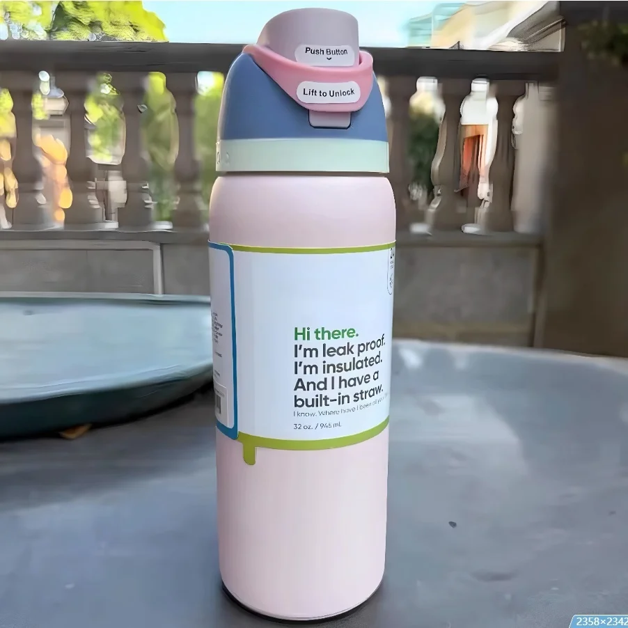 

With logo, 24oz/32oz stainless steel thermos bottle, BPA-free and durable, suitable for outdoor activities and fitness.