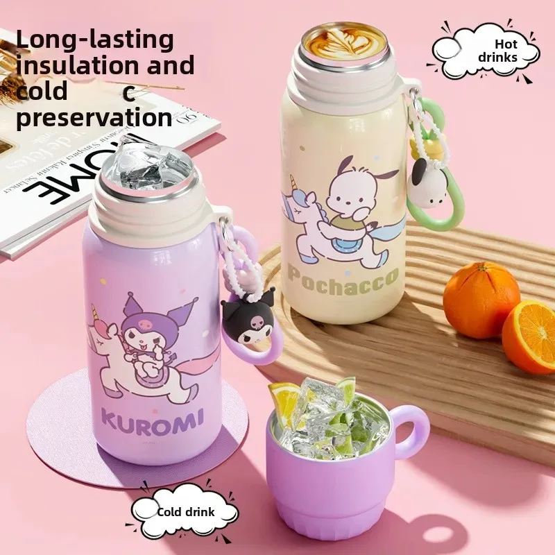 

Sanrio Insulated Cup Kulomi Vacuum High Beauty Double Drinking Water Cup for Children's School with Exquisite Doll