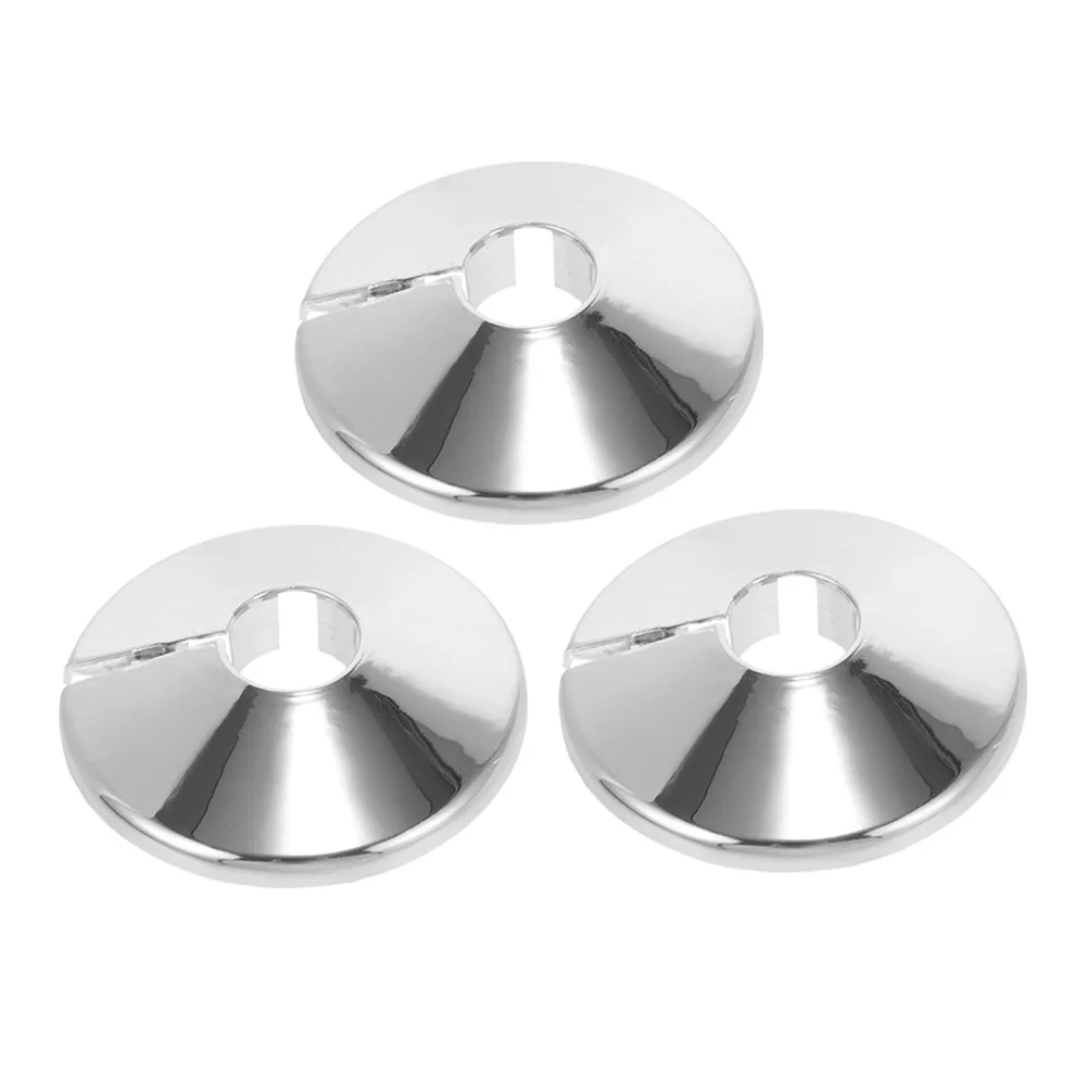 

3Pcs Water Faucet Valve Trim Plates Round Pipe Covers Plastic Metal Flange Decoration Hole Cover Collar for Kitchen Bathroom