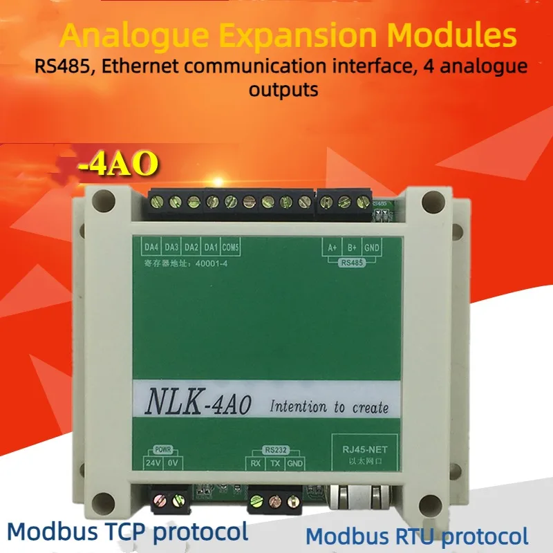 

4AO Analog Input and Output Module Modbus Communication RS485 Isolated Analog Module