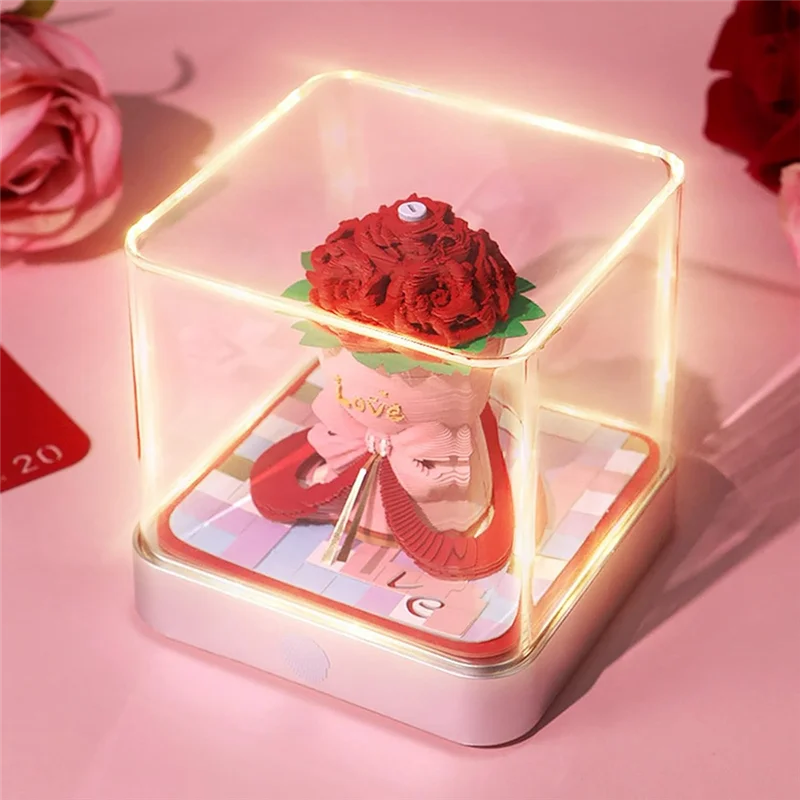 

3D Calendar 2025,Valentine's Day Rose Bouquet,3D Tear Away Calendar,Rip Away Calendar,Tearable 3D Paper Notepad