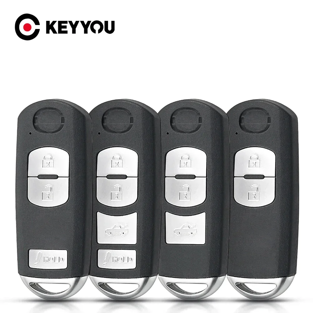 KEYYOU 3PCS 2/3/4 Buttons Car Remote Key Dla Mazda X-5 Summit Axela Atenza M3 M6 CX-5 Z Uncut Blade Smart Key Shell Case