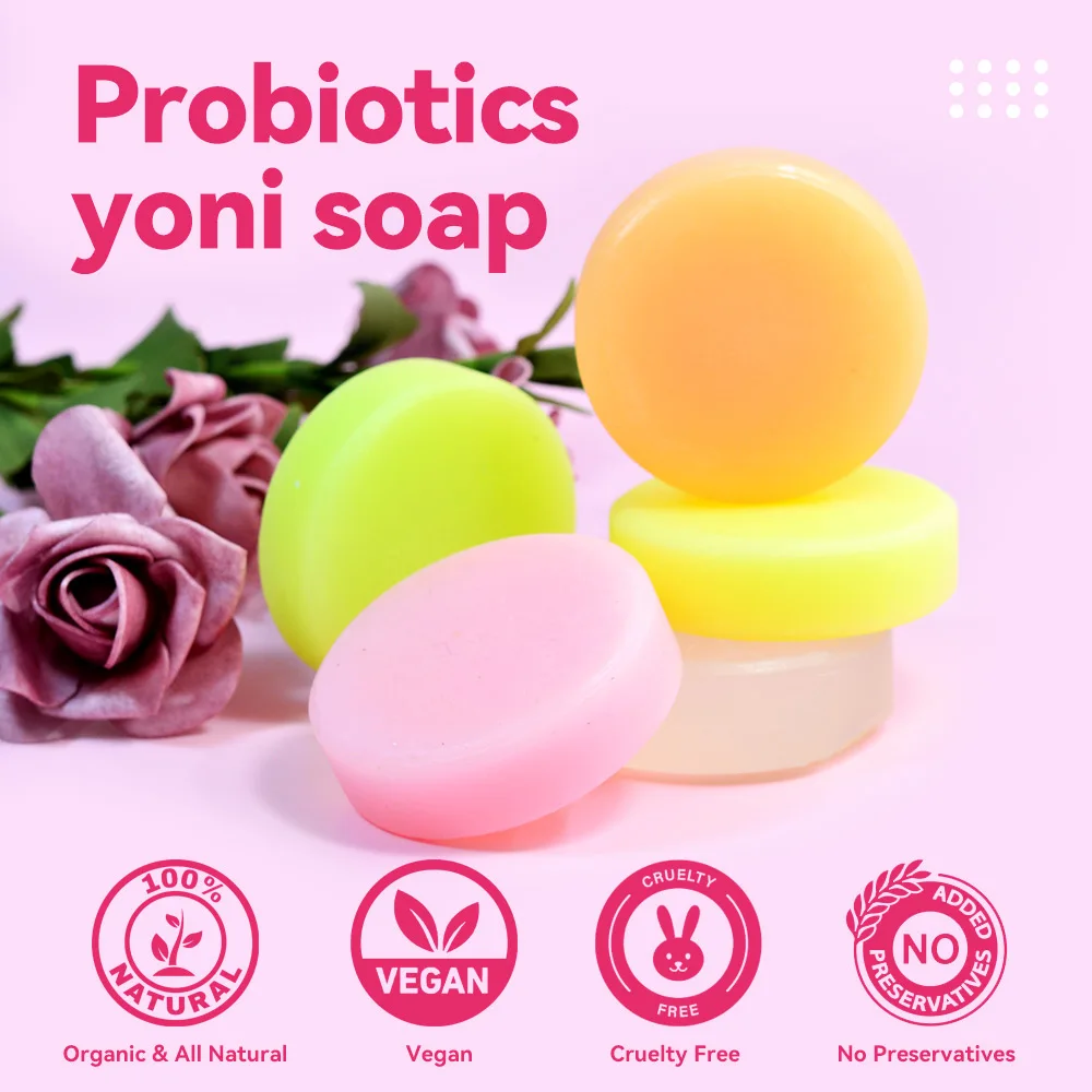 2x Handmade Probiotic Yoni Soap Bar Vaginal PH Balance Women Private Intimate Health Care Skin Cleansing Wash Body Moisturizer