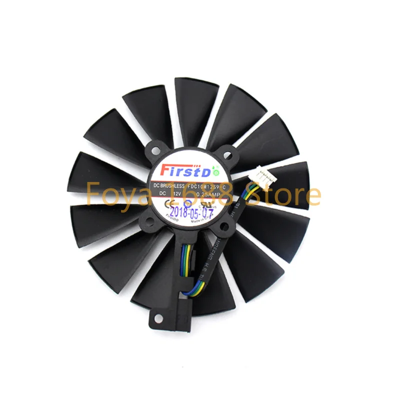 For ASUS DUAL-RX580-8G (13 Leaves/Dual Fan Version) Graphics Card Fans 4 Pin