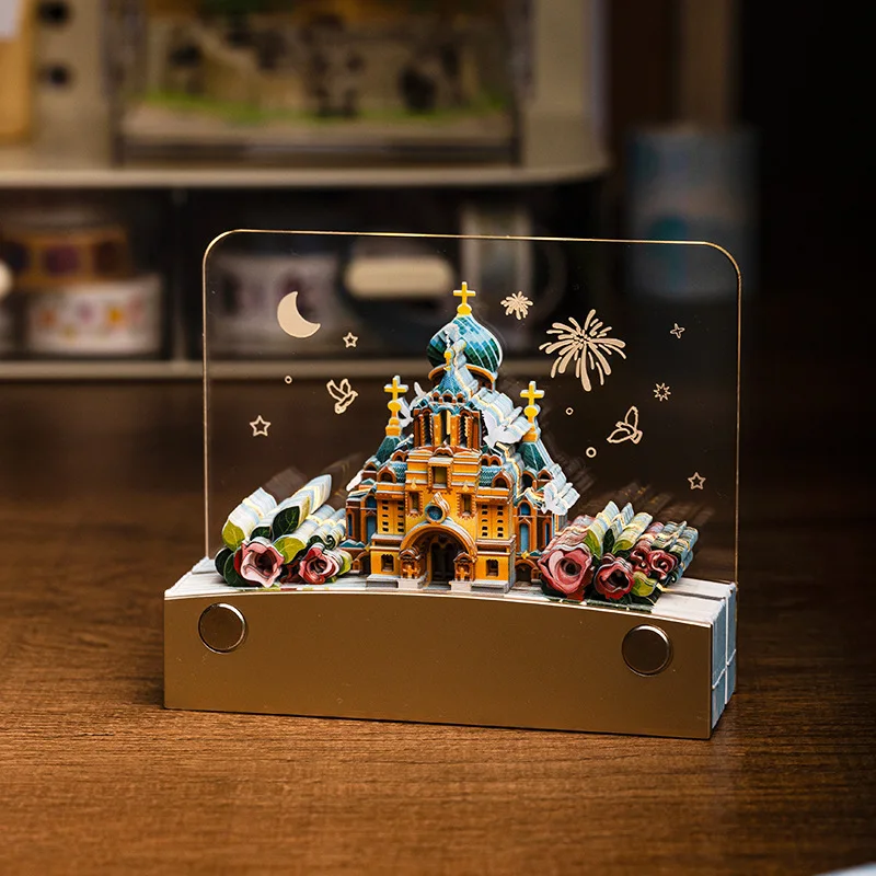 Harbin-nota adhesiva 3D Cultural y creativa, modelo decorativo de ciudad nevada china con recuerdo de viaje ligero