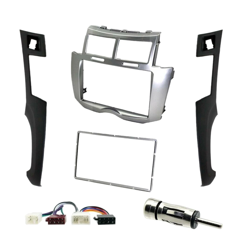 2 Din Car Stereo Frame Trim Kit of Dashboard for Toyota Yaris Vitz Platz 2005-2011 DVD Player Installation Bezel Fascias