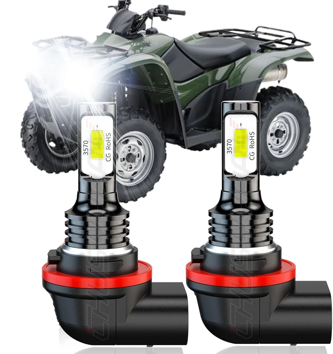 

Compatible with Honda Rancher TRX420 TRX500 Lights 2014 2015 2016 2017 2018 2019 2020 2021 2022, 34901-HR3-A21 Bulbs, 600% Brigh