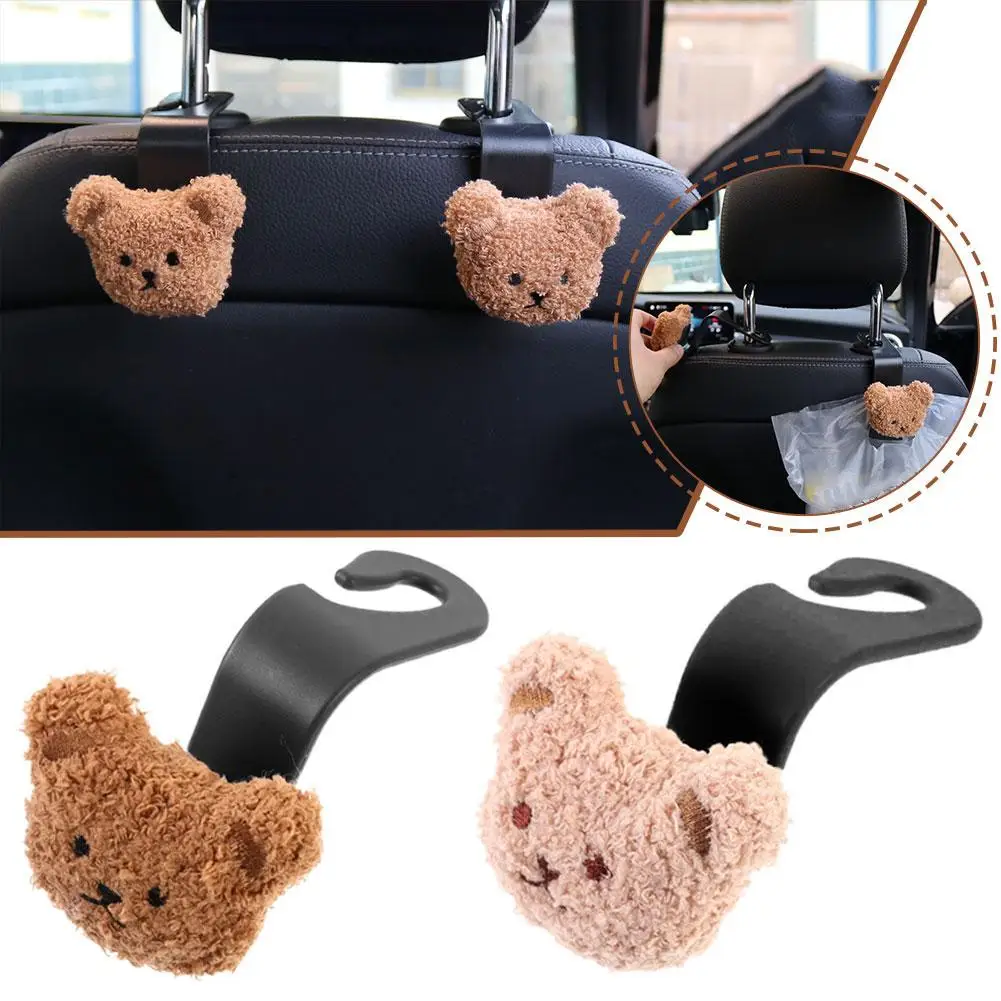 Car Seat Back Cartoon Children Plush Hook Storage Finishing Multi-functional Interior Accessories Decoration Bracket A7W6