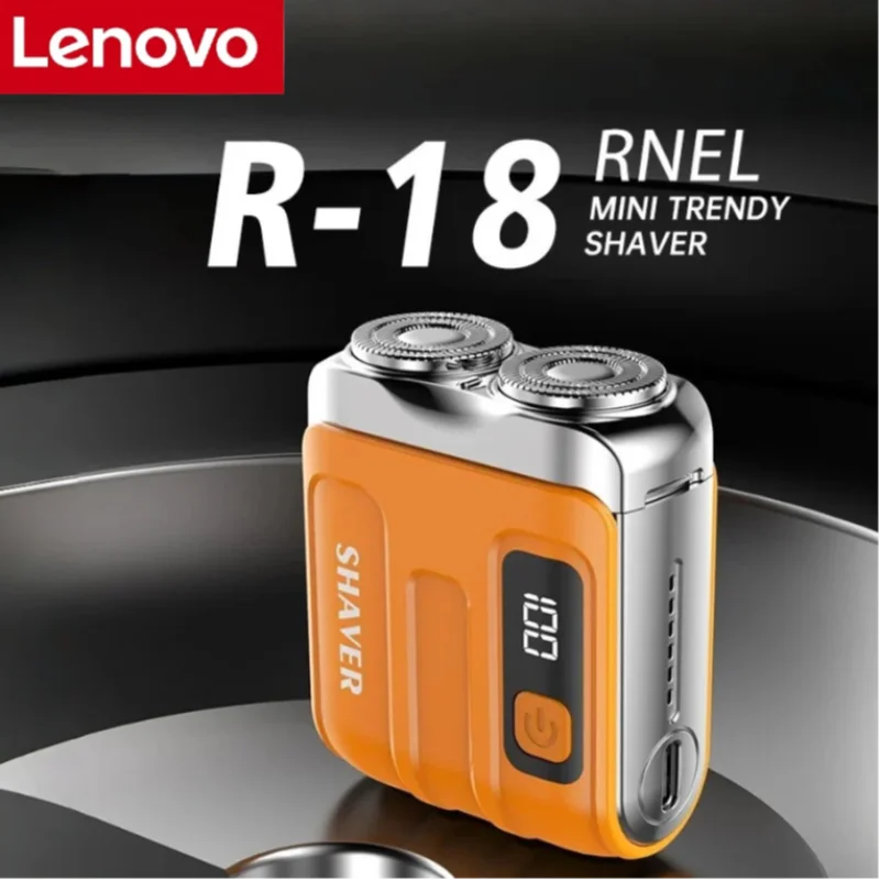 Image of Lenovo R18 Rasierer, Mini Elektrischer Smart-Haushaltsrasierer mit Digitalanzeige, Doppelklinge, Wiederaufladbar, Leistungsstarker Barttrimmer
