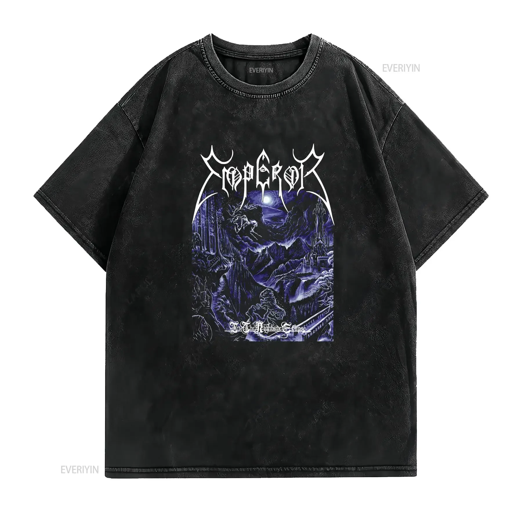 2000s Emperor In The Nightside Eclipse Black Metal Band T Shirt vintage Washed Comfortable Slightly Stretched designer clothes