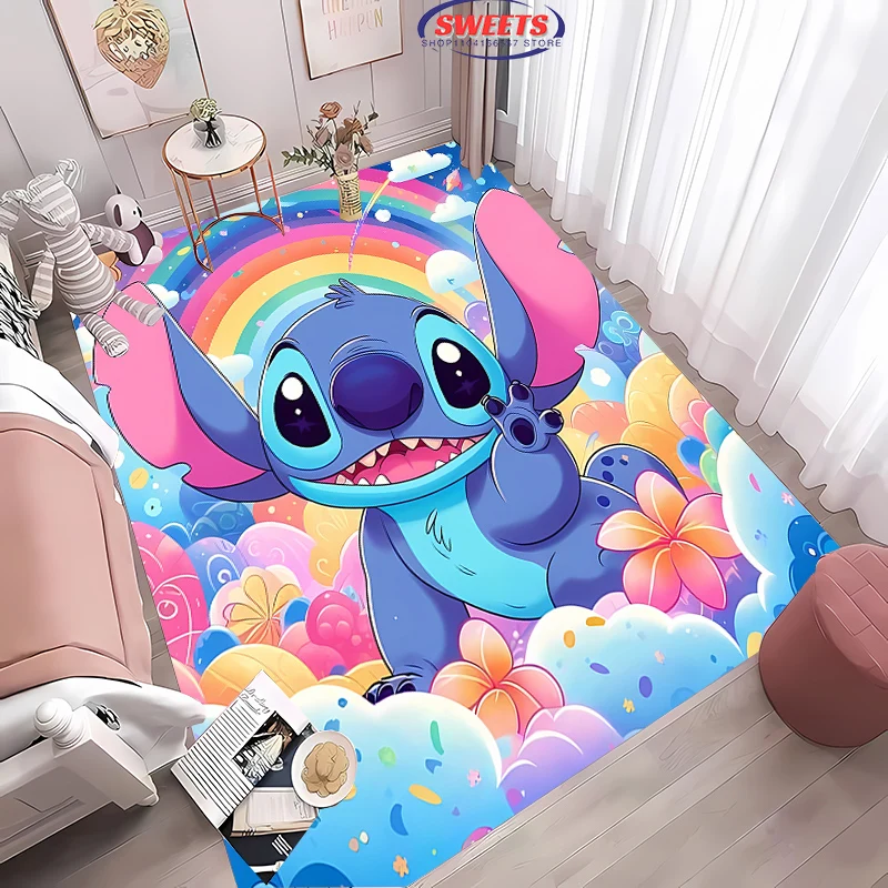 Love Stitch New Year Valentine's Day Gift,Cartoon Carpet, Rug for Living Room Bedroom Sofa Doormat Decor Non-slip Floor Soft Mat