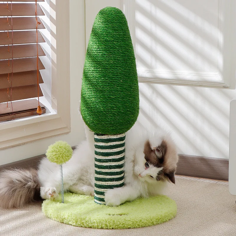 

Vertical Sisal Pine Cat Scratching Post Durable No Shedding Bite Resistant Cat Scratcher Home Living Room Bedroom Cat Toys