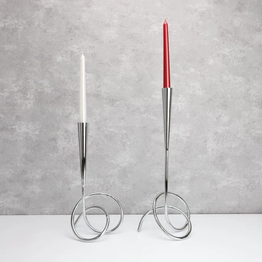 Metal Candle Holder Abstract Geometric Wire Candlestick Wedding Dining Table Center Home Decoration Ornaments Gifts Gold Silver