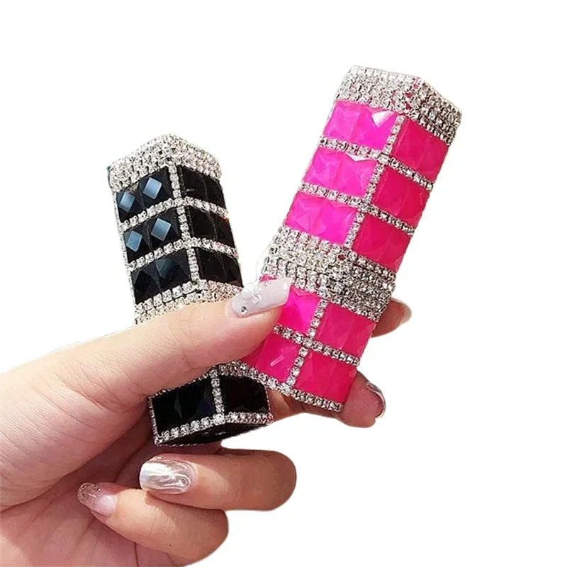 Fashion Lipstick Rhinestone Lighter Classic Open Flame Butane Inflatable Lighter Smoking Gadgets Beautiful Ladies Lighter Gifts