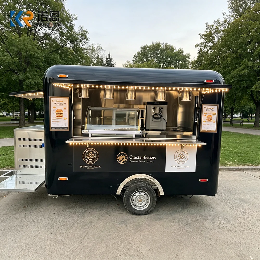 Factory Direct Stainless Steel Food Truck Mobile Kitchen Trailer Catering Fast Food Vending Trailer With One Stop Service