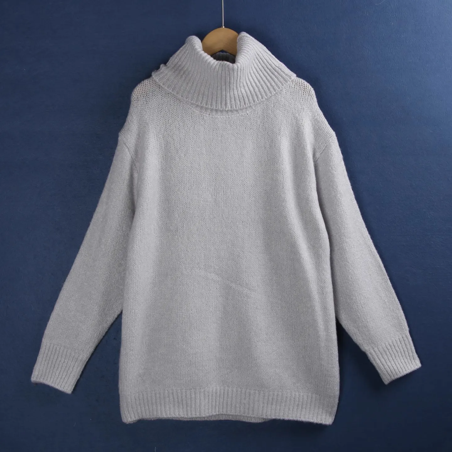 

Чистый цветной длинный свитер све, высокий зимний теплый тренинговый вязаный внутренний свитер с плоской иглой, цветной трикотаж для похудения