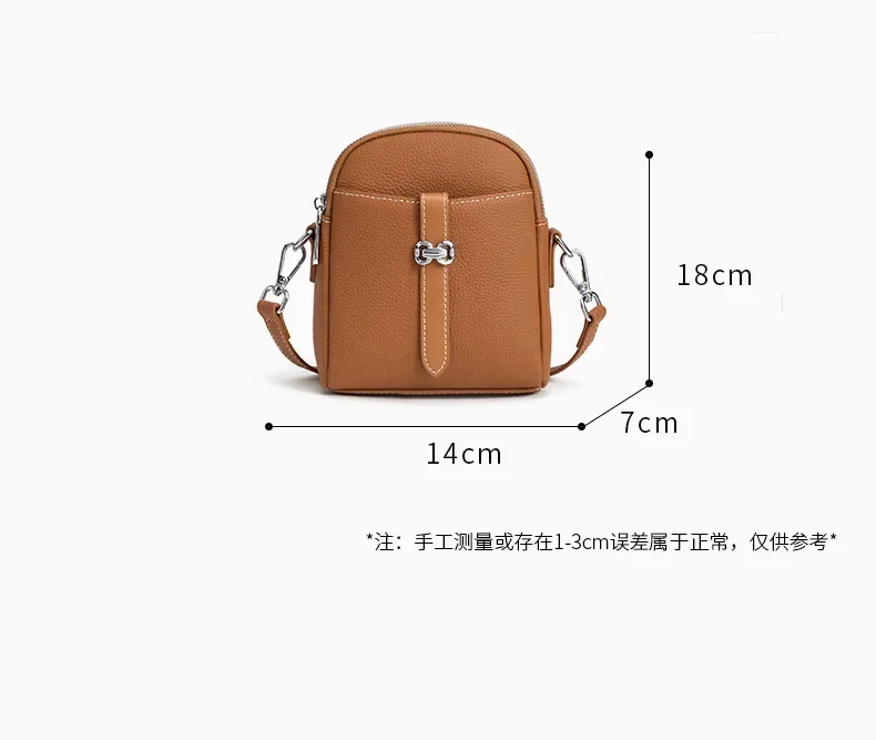 Women\'s Genuine Leather Small Crossbody Shell Phone Bag, Popular Shoulder Handbag Female Cute Messenger Lightweight Purses