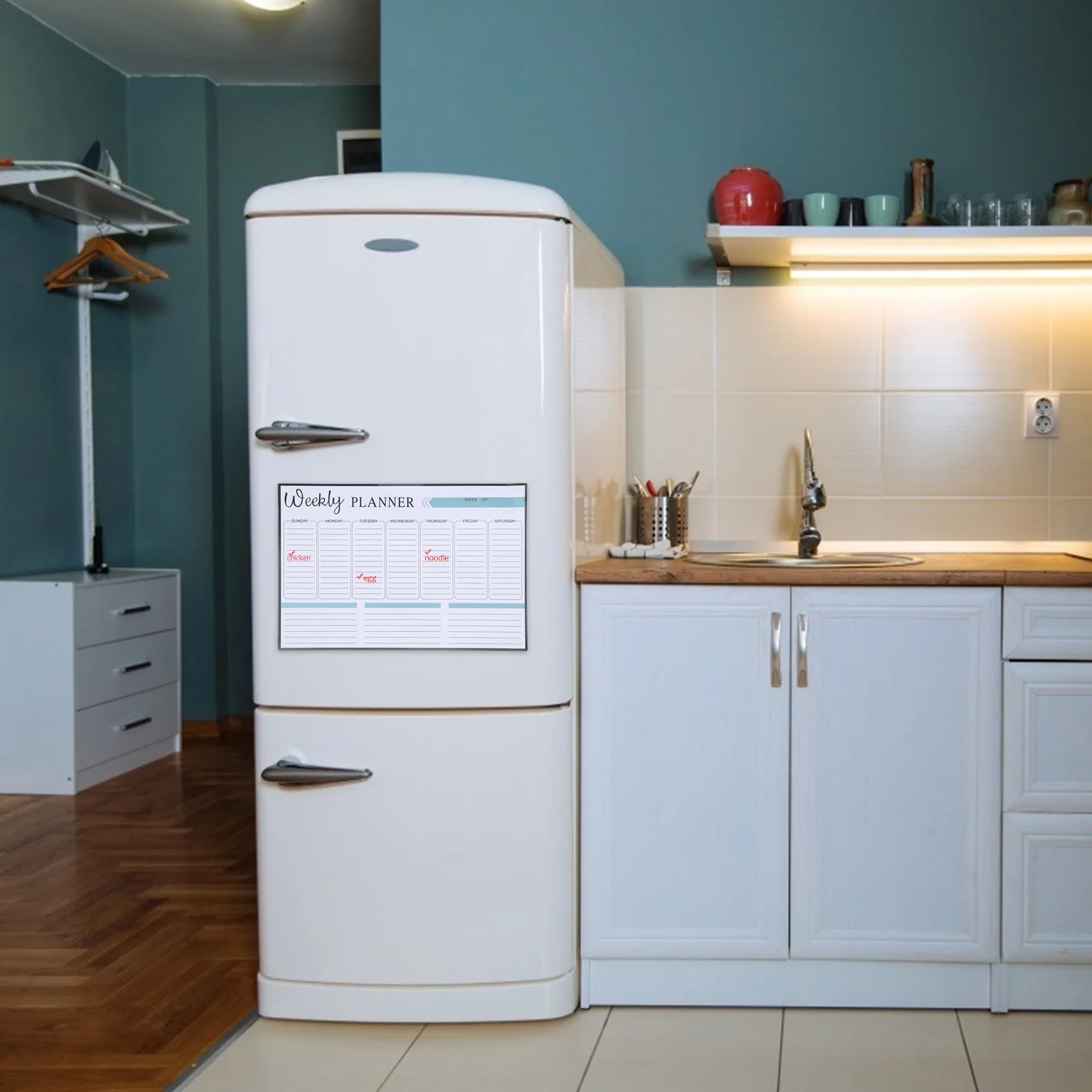 1 قطعة ملصق مخطط أسبوعي قابل للمسح لوحة رسائل مغناطيسية لجدول الأسرة وقوائم المهام ملصق الخطة المغناطيسية #3