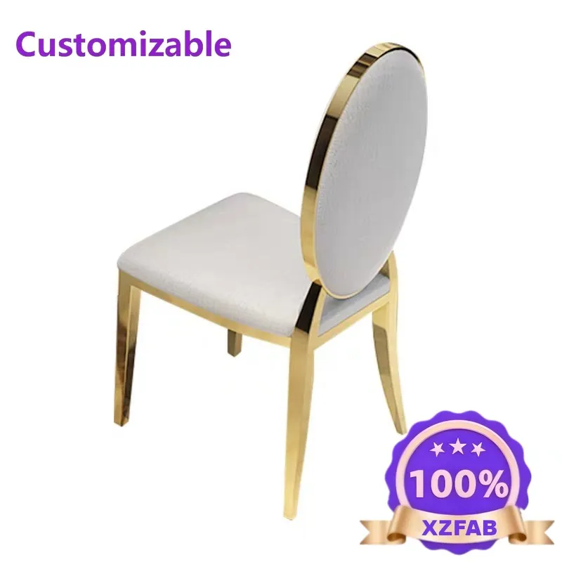 Factory Direct 2026 Stainless steel small round back chair black and white crocodile leather fabric luxury simple home