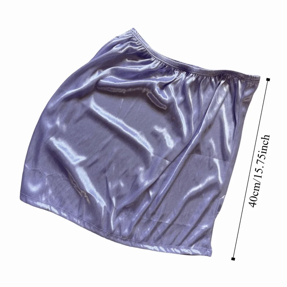 ショート丈女性ドレスアンダースカートスリップ 40 センチメートル Vestidos ハーフスリップペチコートスカートアクセサリー模造シルク